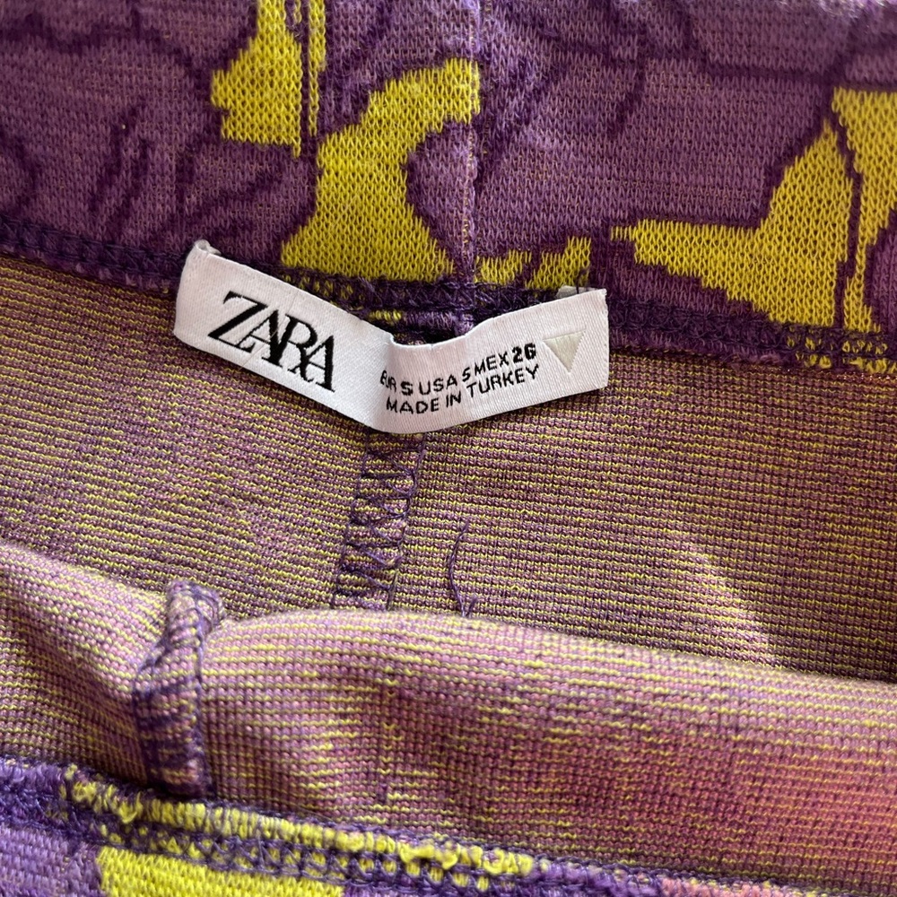 Zara Lime Green Mini Set with Purple and Pink Floral Pattern - Picture 4 of 5